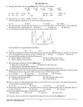 Đề thi tự luyện số 2 môn hóa học lớp 10